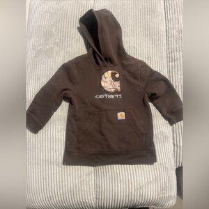 Carhartt Hoodie Sweatshirt Youth Kids Size 7 Hunting Big C Camo Brown